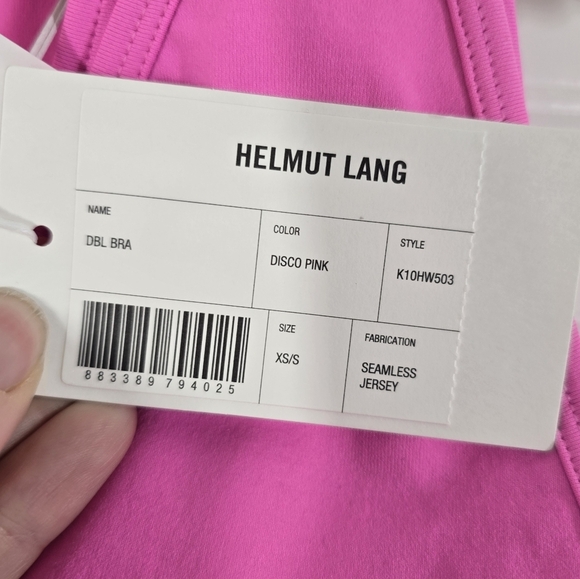 NWT Helmut Lang Double Bra Top Pink Disco XS/S - Picture 8 of 9